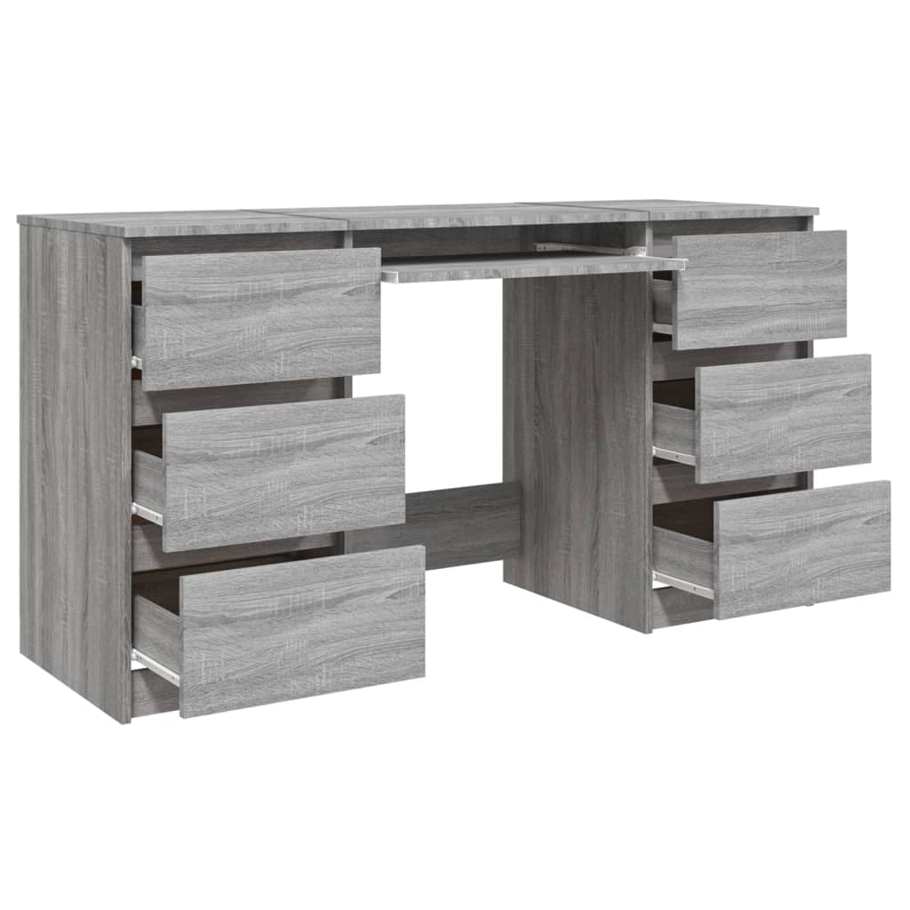Scrivania Sonoma postazione computer mobile per computer scrivania da studio 140 x 50 x 77 cm legno ingegnerizzato grigio 02_0023960