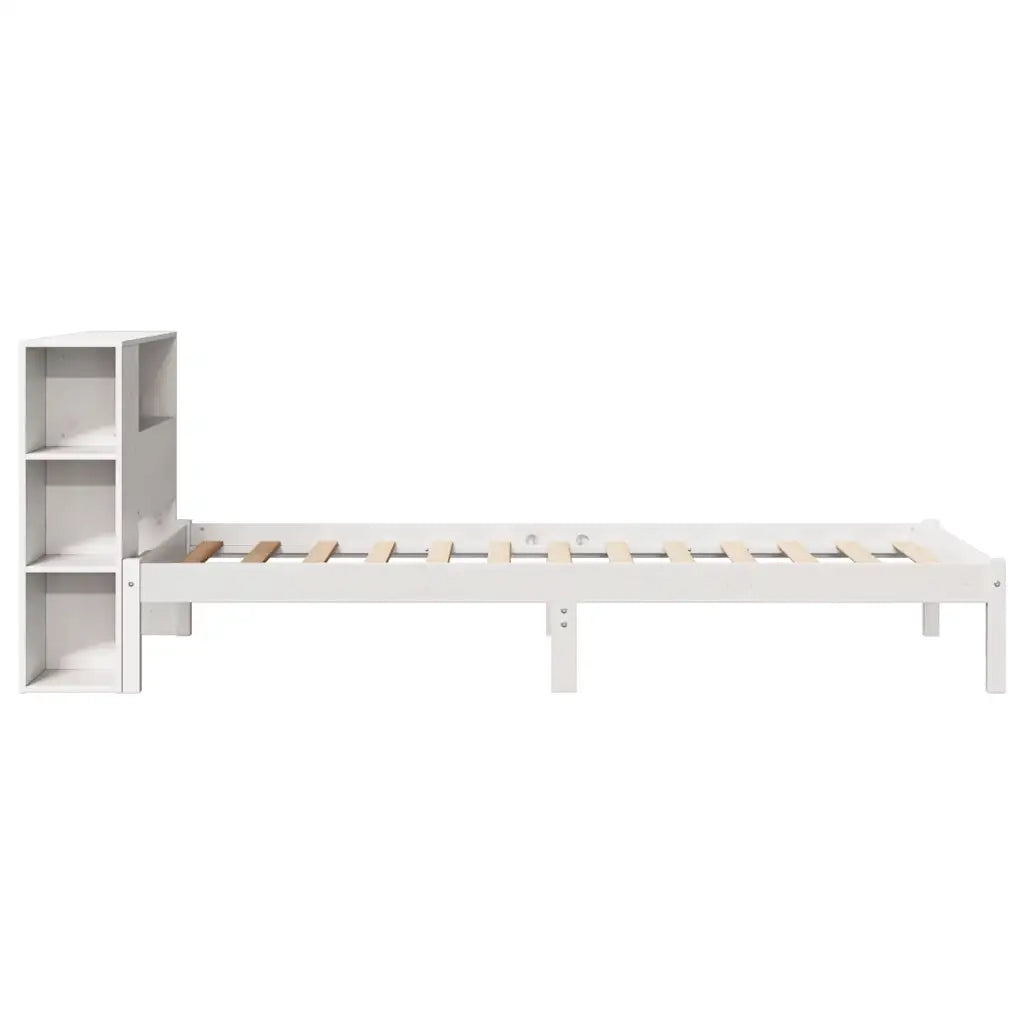 Letto con Libreria senza Materasso 75x190 cm in Legno Pino