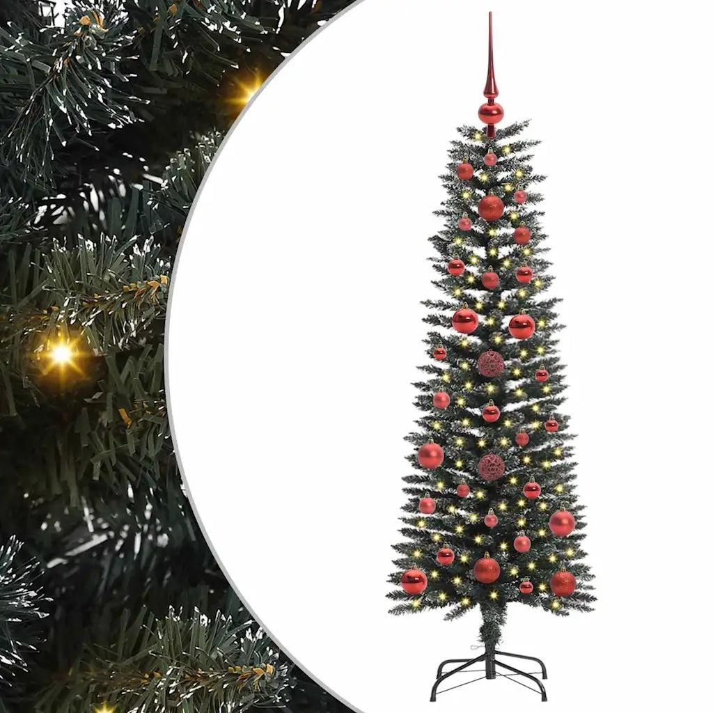 Albero di Natale | Decorazioni natalizie artificiale con 150 LED Verde 120 cm