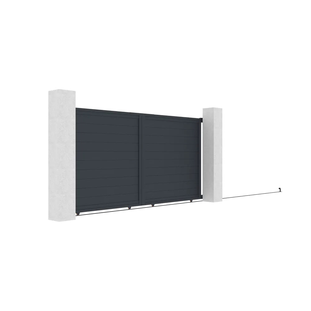 Cancello in alluminio scorrevole 350x173cm grigio freddo