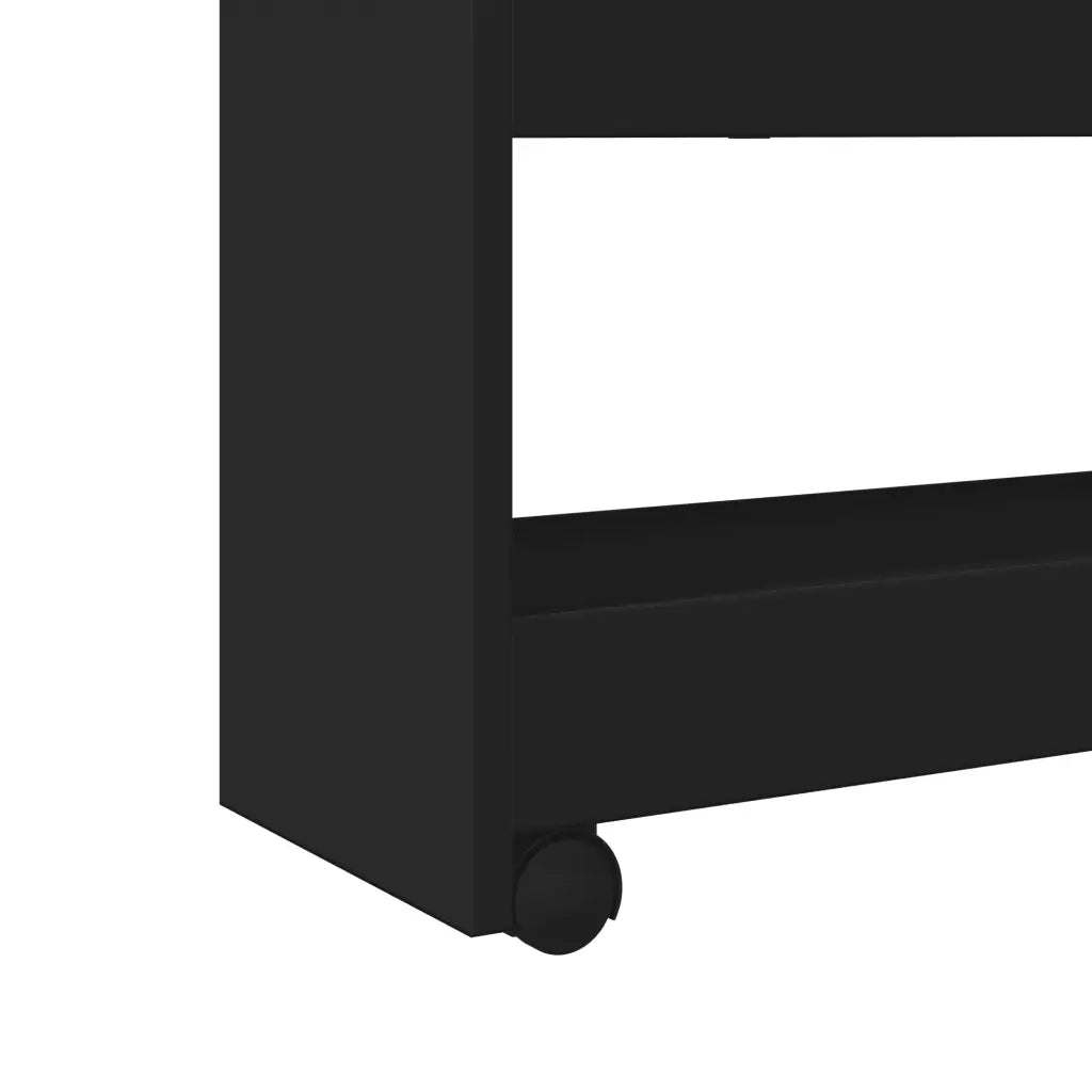 Carrello Portaoggetti Stretto a 4 Livelli Nero in Truciolato 855260