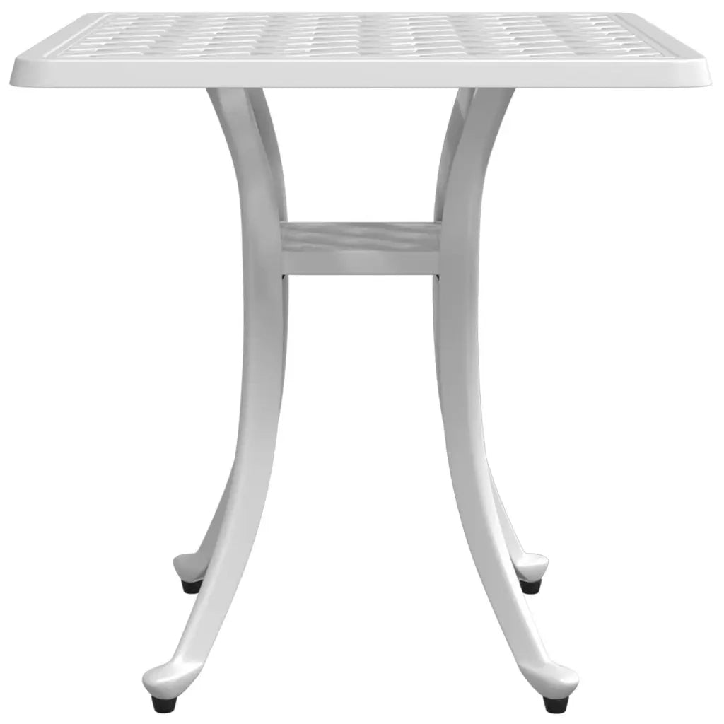 Tavolo da Giardino | Tavolino da esterno Bianco 53x53x53 cm in Alluminio Pressofuso