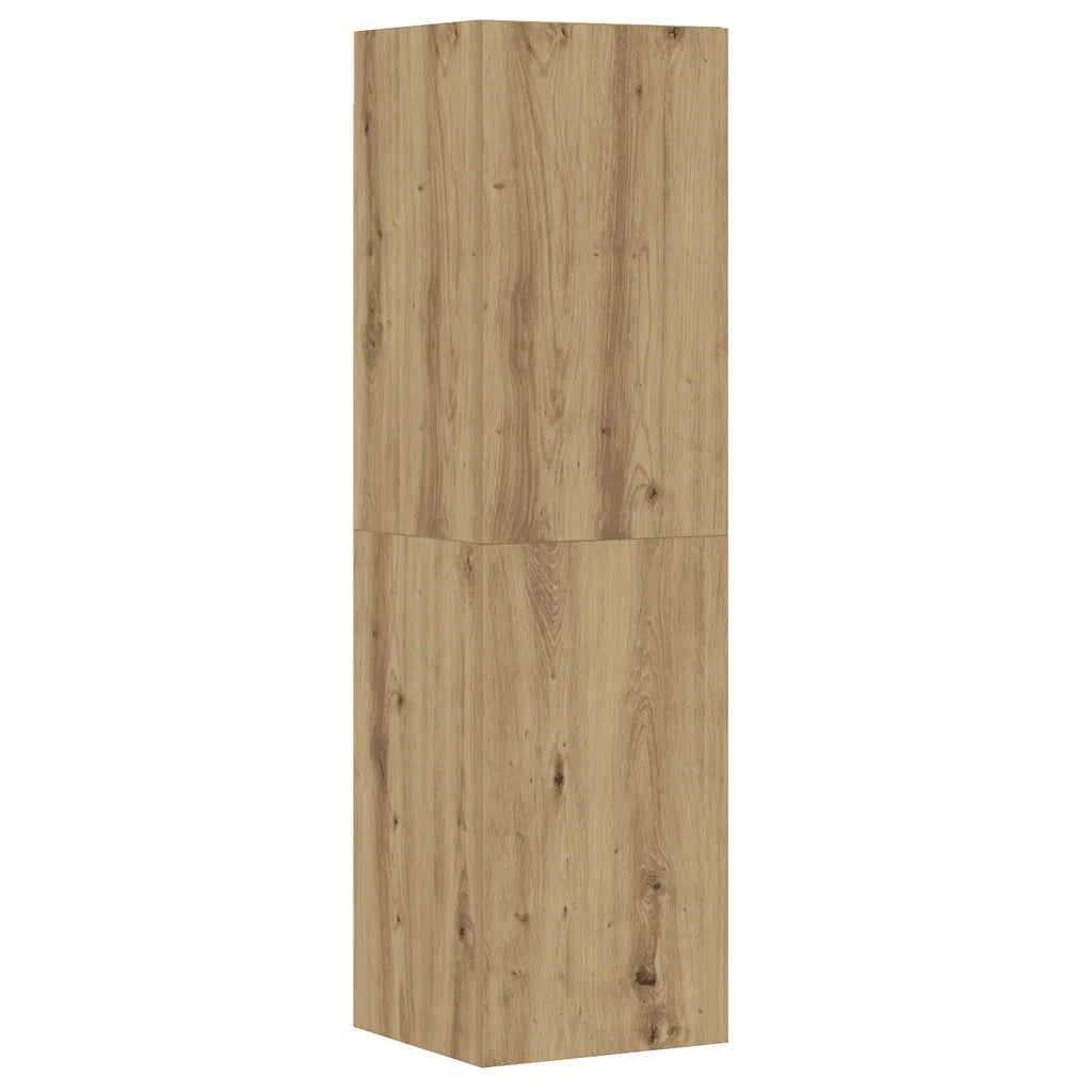 Set Mobile TV 5 pz Montato a Parete Rovere in Legno Multistrato 3329000