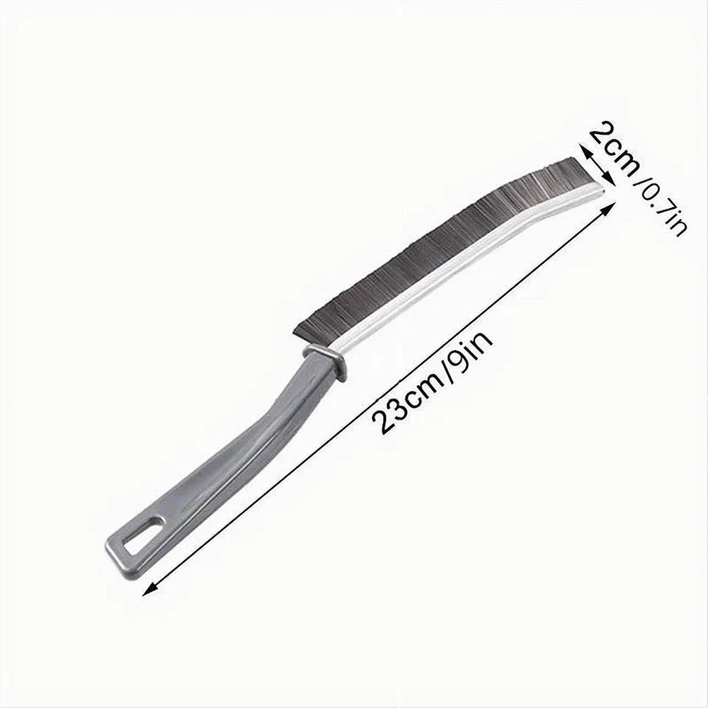 Trade Shop - Kit 2 Spazzole Durevoli Per Pulizia Fughe Giunti Bagno Doccia Cucina Ergonomico -