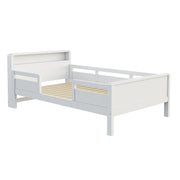 Letto per bambini singolo con barriera; USB; Type-C; lampada LED e mensola; 90 × 200 cm; senza materasso