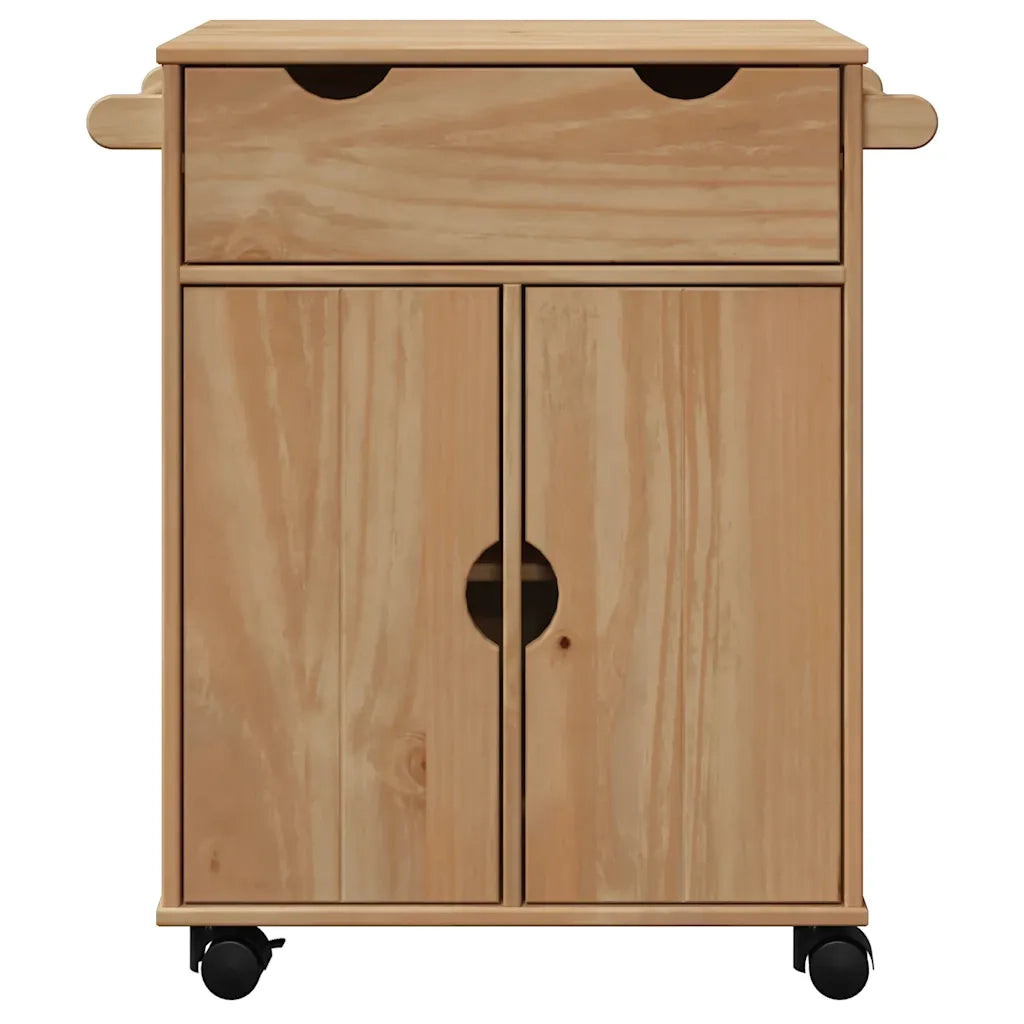Carrello da Cucina OTTA 59x45x80 cm in Legno Massello di Pino 4013464
