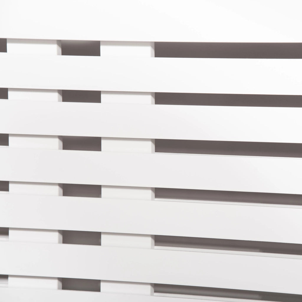 Easycomfort Mobile Copricalorifero Larghezza Regolabile e Mensola Superiore in MDF e Legno, 140-202x19x82.5cm, Bianco