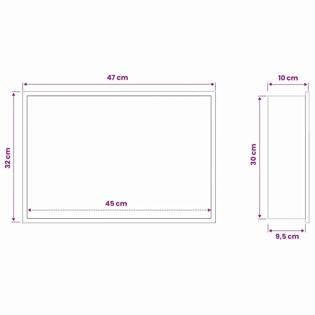 Nicchia per doccia Bianco 45 x 30 x 9,5 cm Acciaio inossidabile 42012670