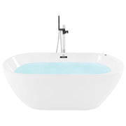 Vasca Idromassaggio Freestanding Bianco Sanitario Acrilico Illuminato a LED Ovale Singola 170 x 80 cm