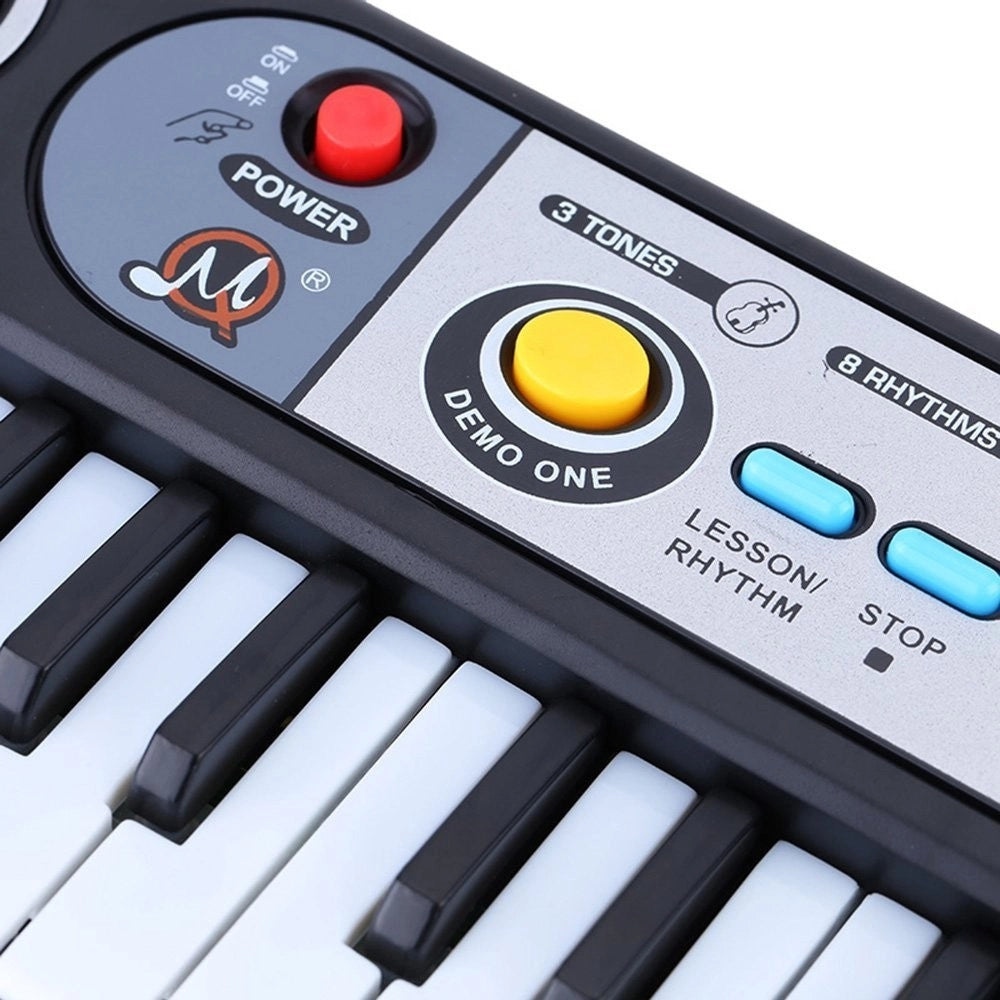 Trade Shop - Mini Tastiera Giocattolo 37 Tasti Mini Piano Con 24 Funzioni Demo Con Microfono -