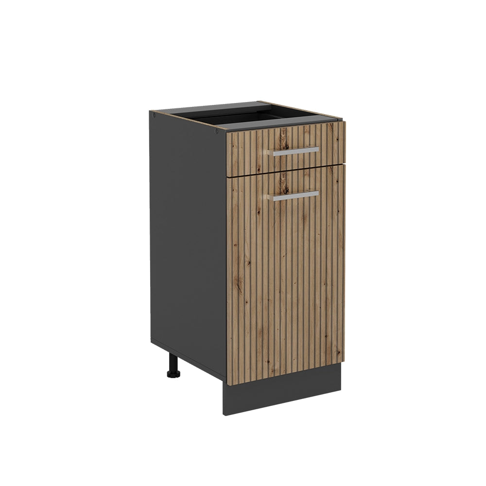 Vicco Mobiletto base per cucina Rovere artigianale 40 cm senza piano di lavoro