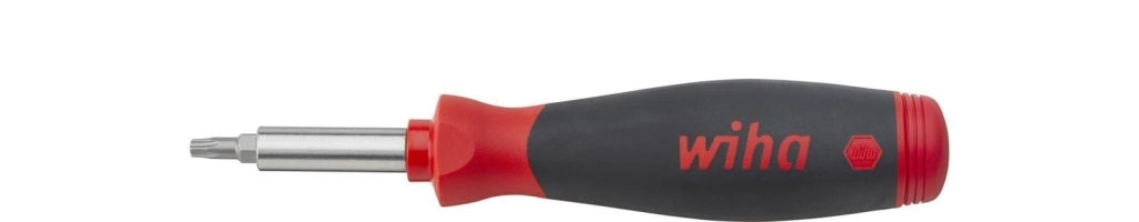 Wiha SB3803050 PocketMax Giravite con Portainserti Magnetico 8 Pezzi 1-4'' con Inserti A Taglio Phillips Pozidriv TORX colore Nero