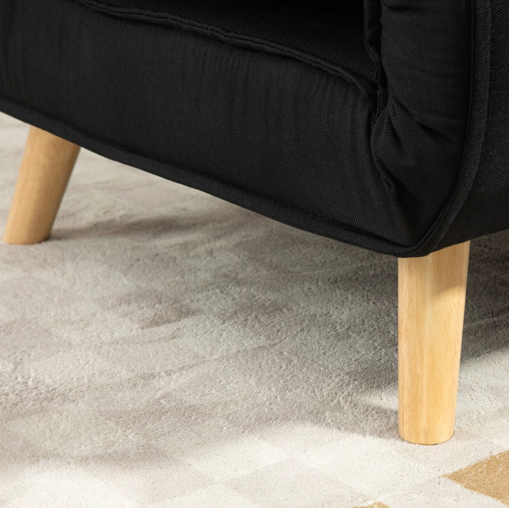 Poltrona letto 2 in 1 nera con schienale regolabile