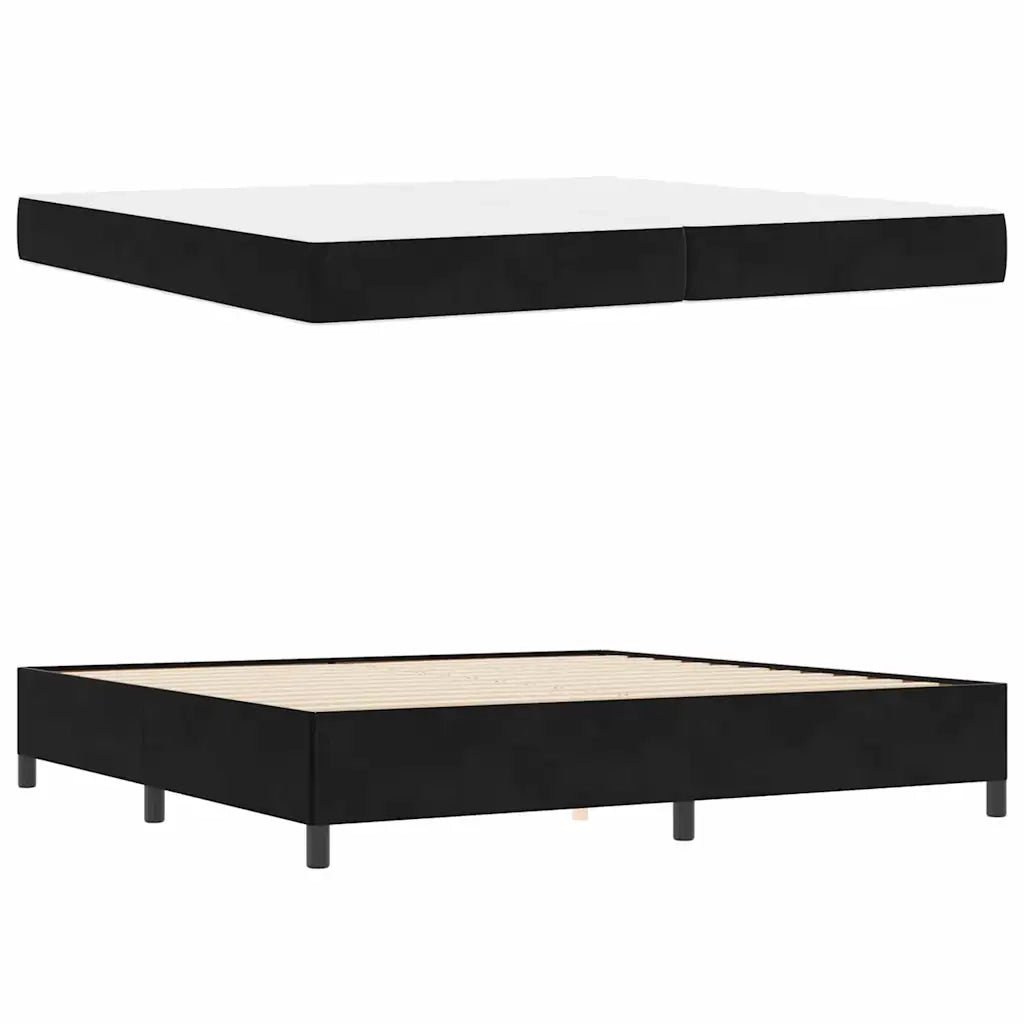 vidaXL Struttura del letto Nero e Bianco e Nero 200 x 200 cm Velluto