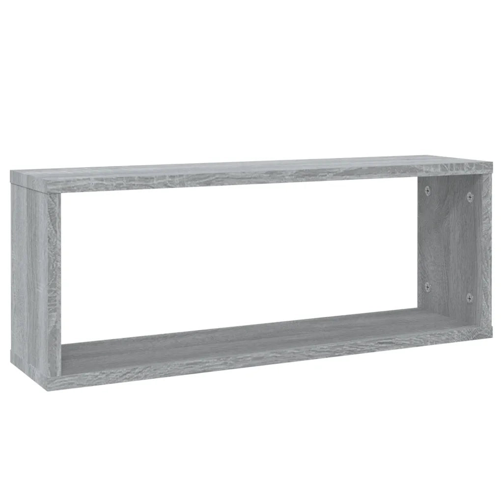 2 pz Mensole Cubo Muro | Mensola a parete Grigio Sonoma 60x15x23 cm in Multistrato