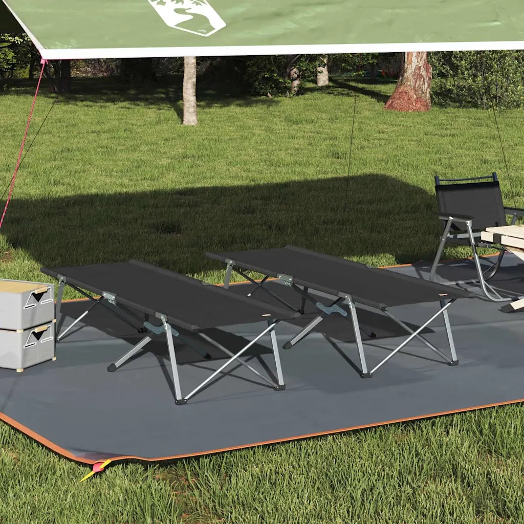 Letto da campeggio pieghevole 2 pz Nero 194 x 62,5 x 42,5 cm CFW1840823