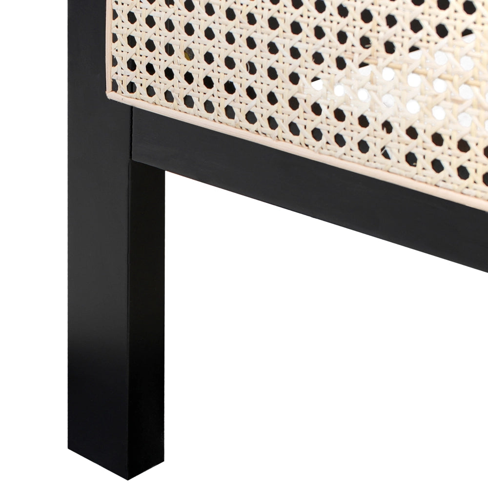 Letto in legno di pino nero 140 x 200 cm matrimoniale con testata a treccia viennese a doghe stile rustico minimalista