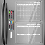 Calendario magnetico per frigorifero - Pianificatore settimanale e mensile - Tabella magnetica lavabile - Pianificatore familiare - Tabella di pianificazione - Pianificatore di casa - Elenco delle cose da fare - Memobord - Set di 2