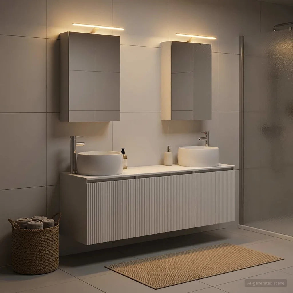 Set di Armadi da Bagno 5 pcs Bianco Legno ingegnerizzato 3406511