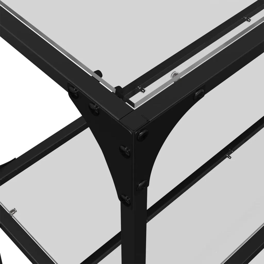 Tavolino Consolle Piano Vetro Trasparente 158,5x30x81cm Acciaio