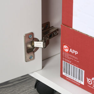 Cassettiera Portadocumenti da Ufficio in Legno con 2 Cassetti e Ruote Bianco 40x35x60 cm