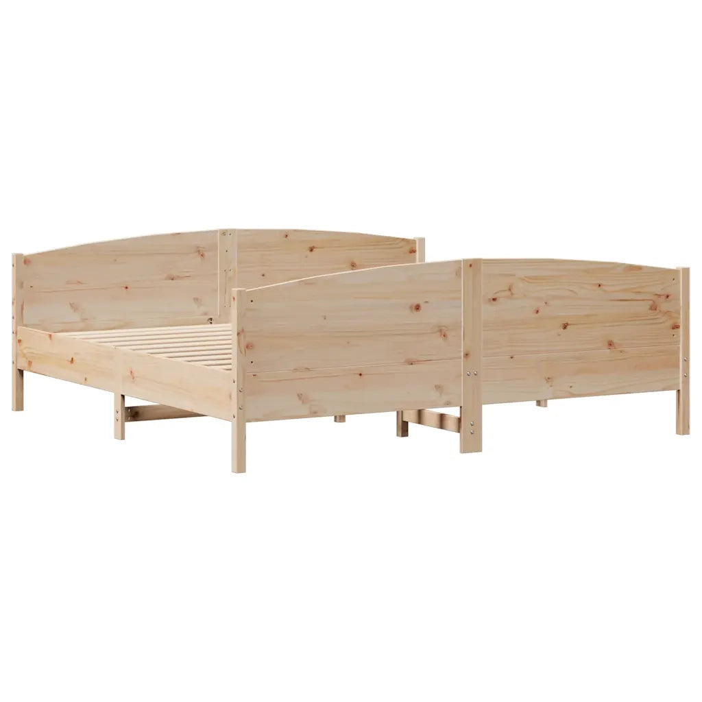 Letto senza Materasso 200x200 cm in Legno Massello di Pino
