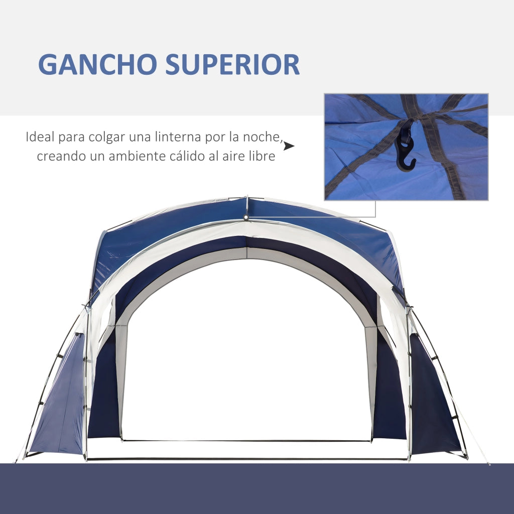 Toldo da Giardino Pieghevole 3.5x3.5 m ¨C Zephmum ¨C Blu Impermeabile con Protezione UV