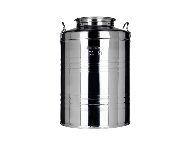 Contenitore inox per olio Minox fusto graffato da 25lt con tappo a vite