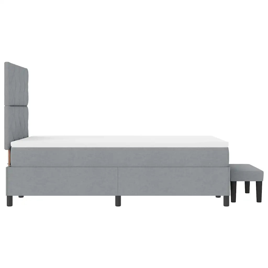 Letto a molle con testiera Grigio chiaro 120 x 190 cm Tessuto 3344128