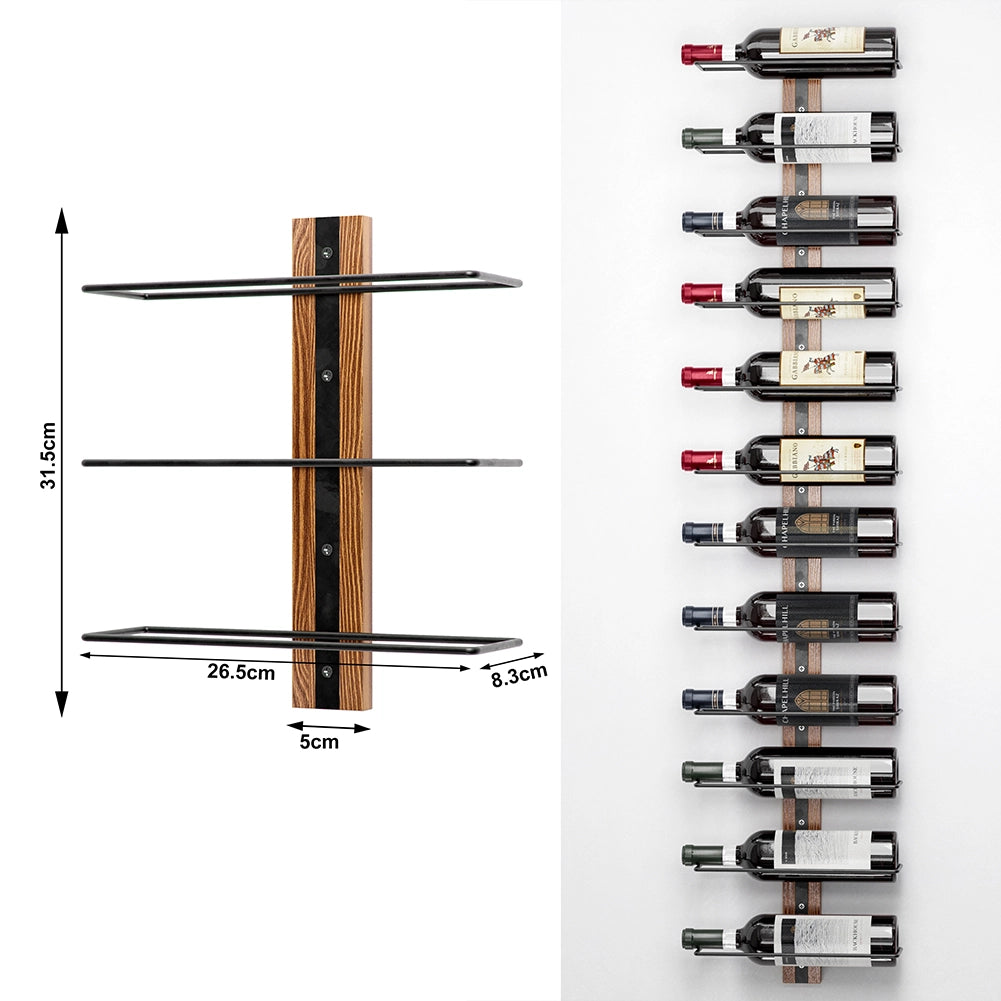 Set 4 Stand Portabottiglie da Muro Scaffale per Bottiglie Cantinetta Bar da Vino