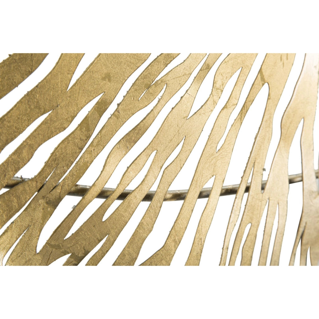 Decorazione in Metallo 3D Foglia 21, Oro, Metallo, 115x5x64 cm