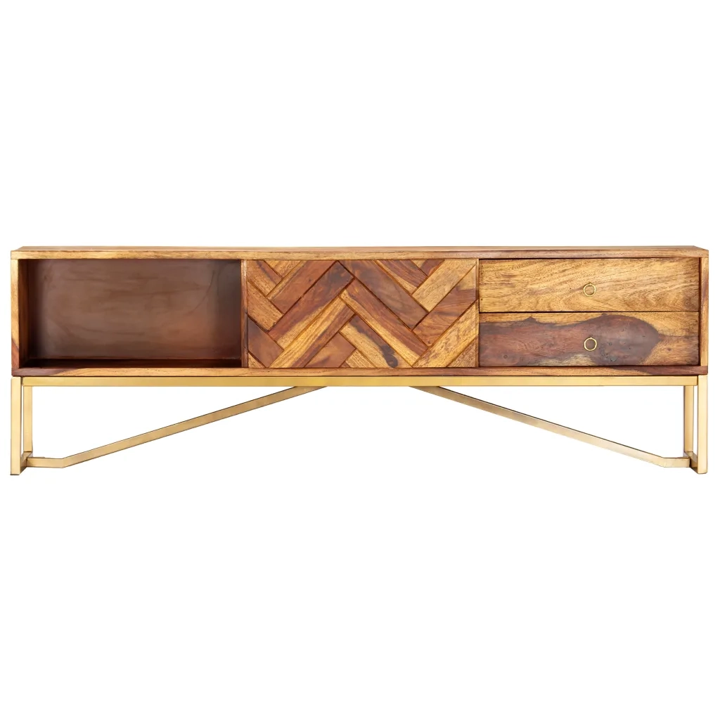 Mobile Porta TV 140x30x45 cm in Legno Massello di Acacia 247998