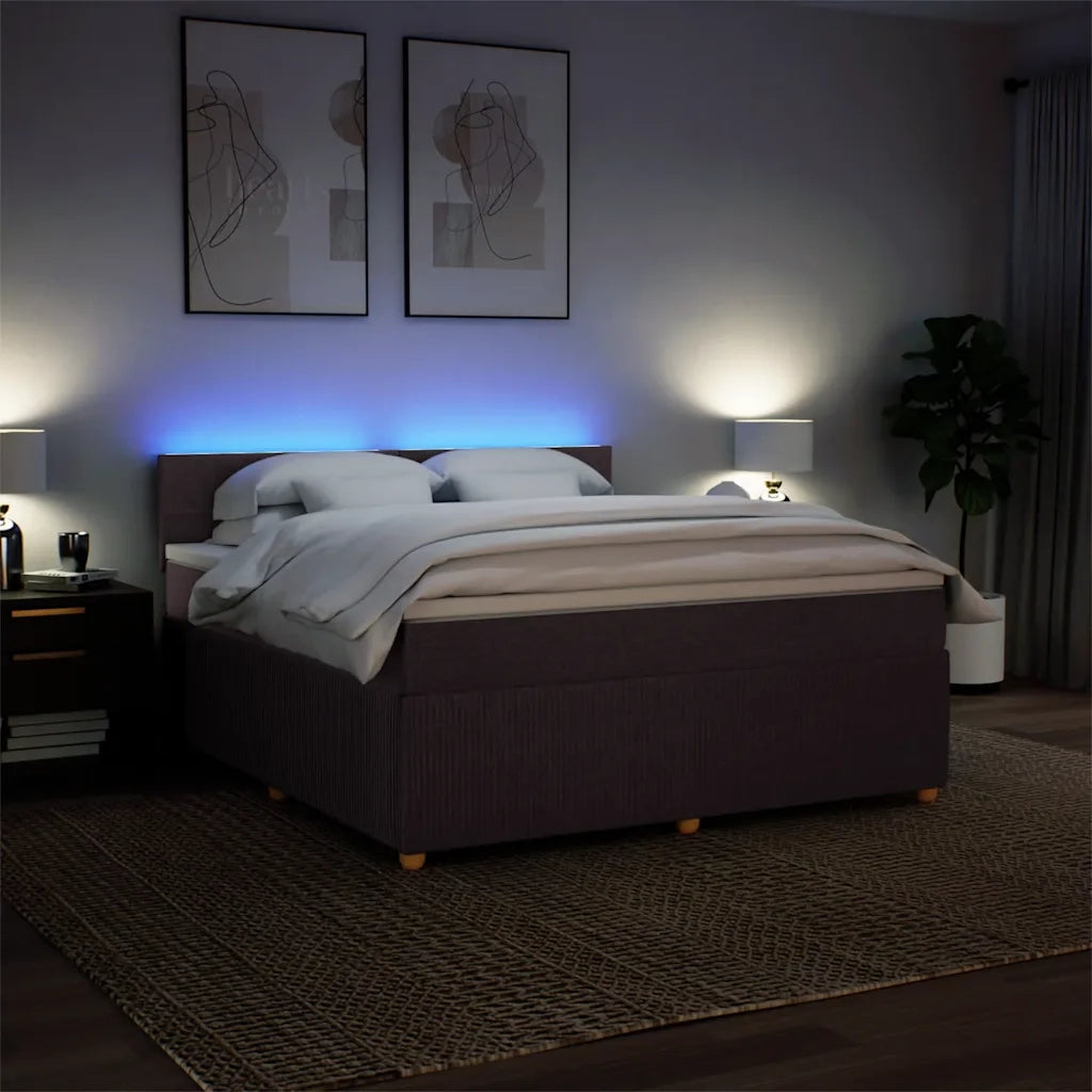 Giroletto a Molle con Materasso Marrone Scuro 180x200cm Tessuto 3289838