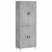 Credenza | Madia | Buffet da pranzo | Armadio da pranzo Grigio Cemento 69,5x34x180 cm in Legno Multistrato