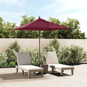 Ombrellone da Giardino-Ombrello da Balcone con Palo in Legno Bordeaux 198x198x231cm