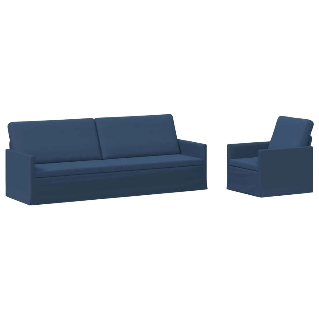 Set di divani 2 pcs Blu Tessuto 3433184