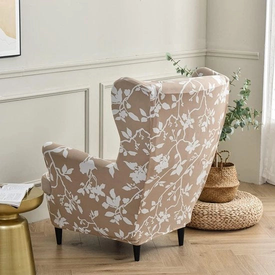 Hoes per divano, 2 pezzi di protezione elastica per angolo, tessuto spandex lavabile, hoes per divano, protezione per divano, protezione per divani per soggiorno, camera da letto o hotel (fiore di camelia bianca)