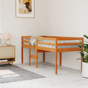 Letto a Soppalco Marrone Cera 90x200 cm Legno Massello di Pino 844481