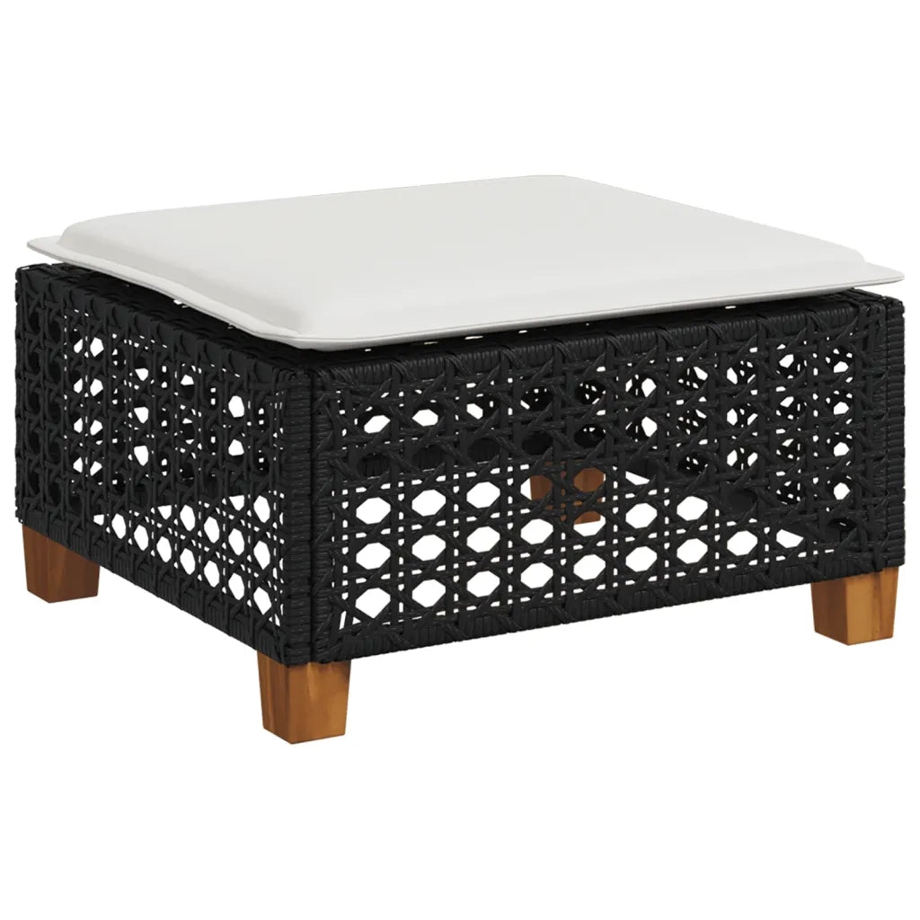 Set Divani da Giardino con Cuscini 8 pz Nero in Polyrattan 3261764