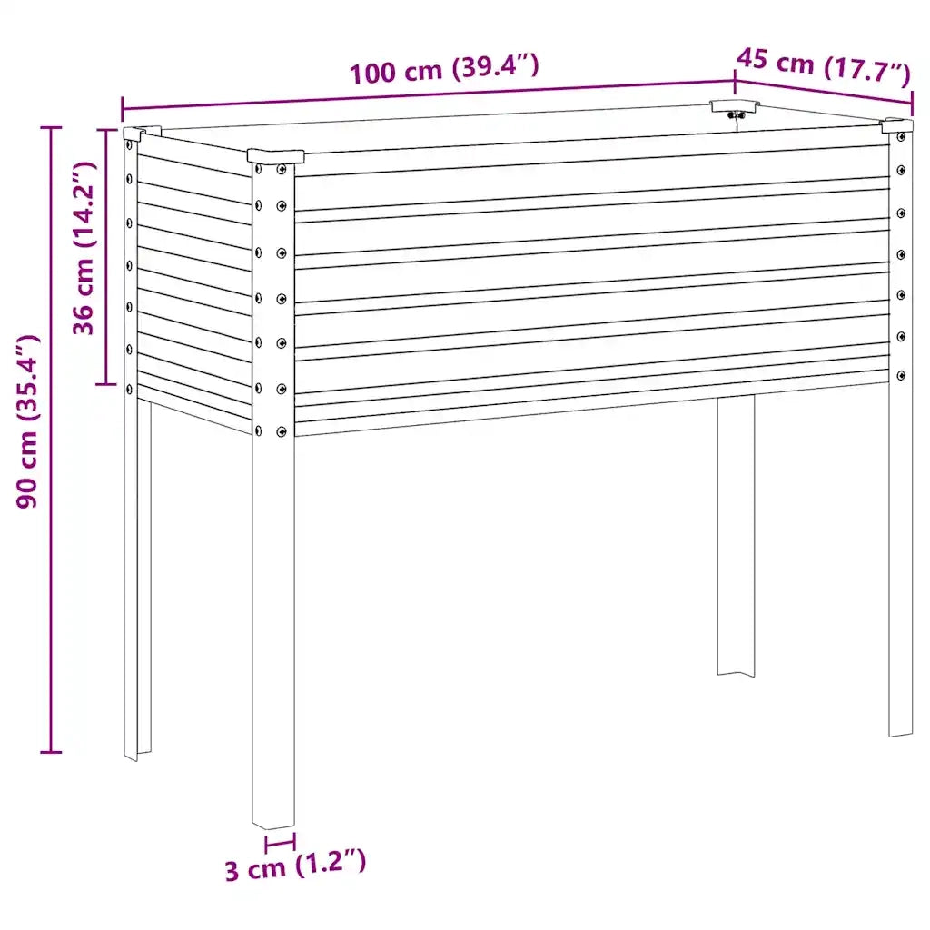 Fioriera da giardino 100x45x90 cm in acciaio zincato 4008973