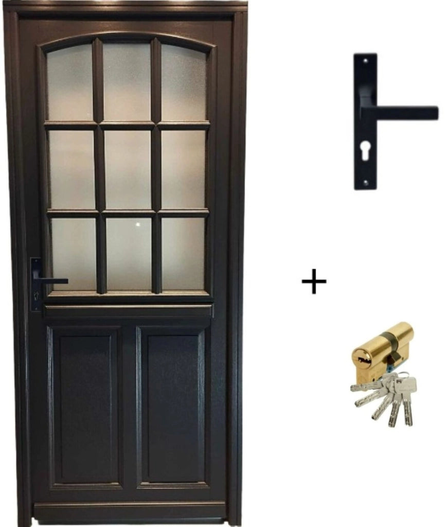Porta d'ingresso in legno Exo Modello 'Alicia' 215X90 Lato destro Venduta con maniglia e cilindro senza maniglia