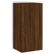 Mobile TV multimediale scaffale TV credenza mobile TV sala da pranzo soggiorno parete attrezzata per camera da letto con luci LED rovere 40,5 x 35 x 80 cm marrone 02_0027950