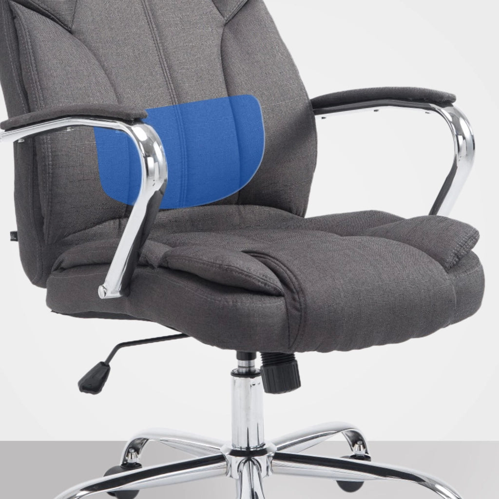 Poltrona ufficio XXL Xanthos in tessuto grigio scuro