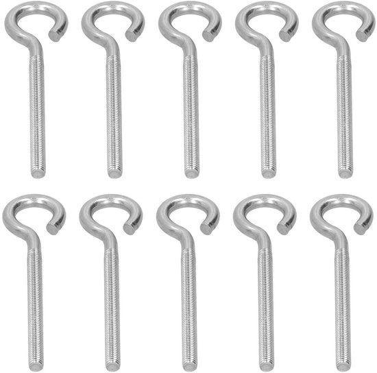Ringschroefhaak in 304 acciaio inossidabile - 10 pezzi - 10x2,5cm - schiacciato - con viti - a forma di anello