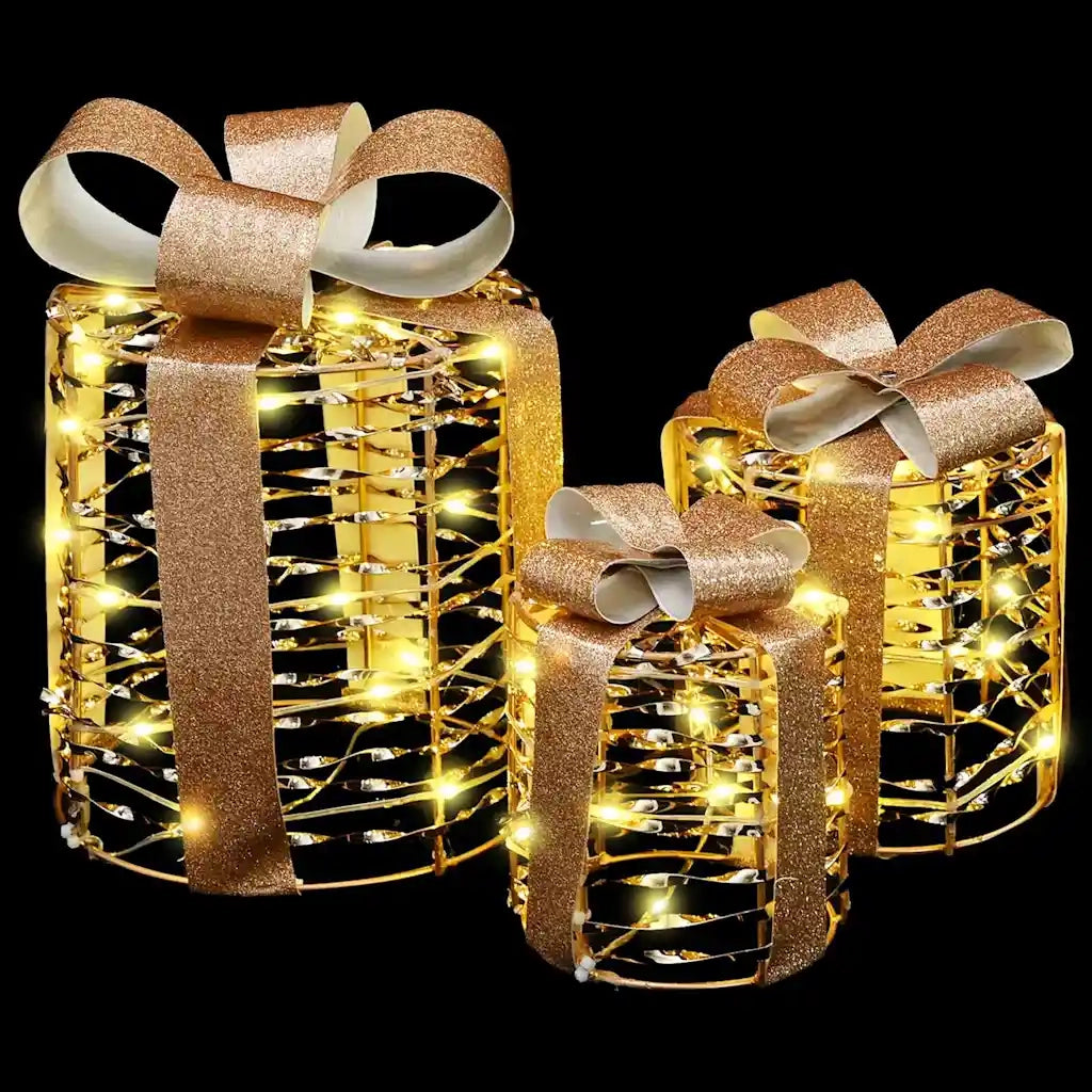 Decorazione Scatola Regalo con 60 LED 3 pcs 20 x 20 x 20 cm PET