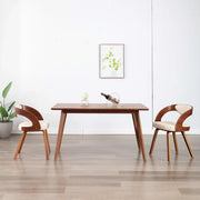 Sedie da Pranzo 2 pz in Legno Curvato e Similpelle Crema