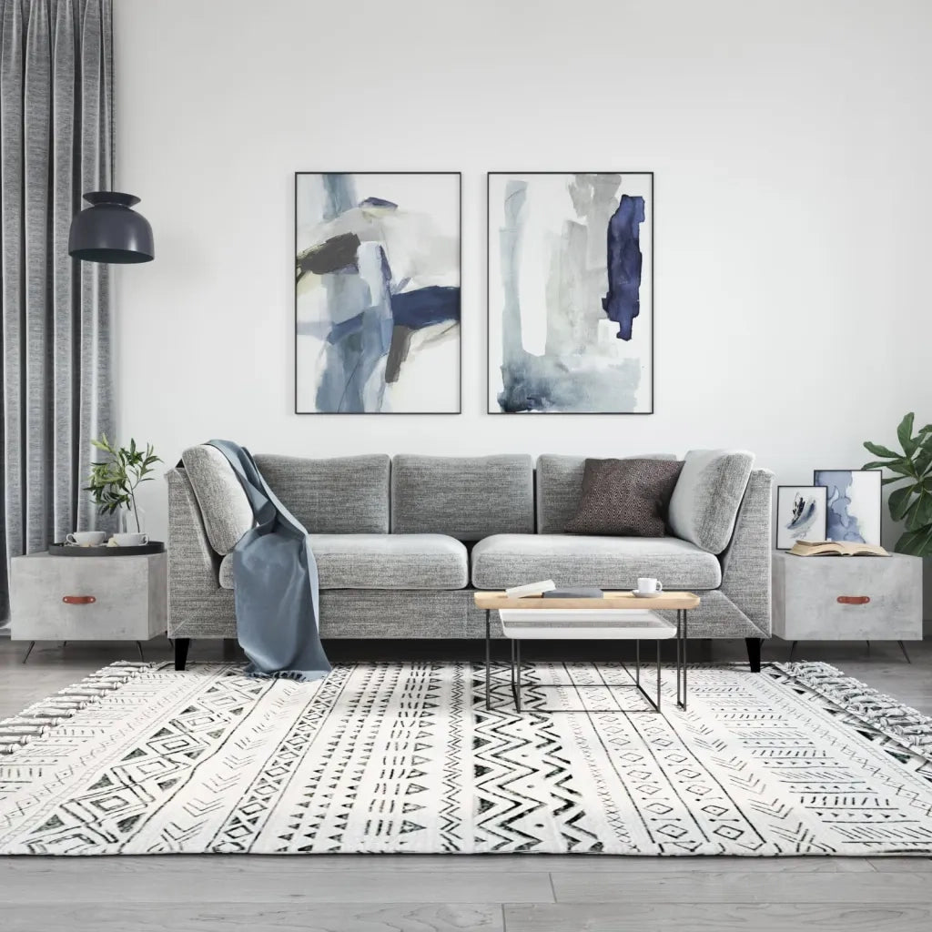 Tavolini Salotto 2pz Grigio Cemento 50x50x40 Legno Multistratocod mxl 112602