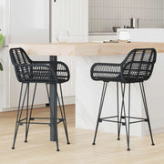 Sedia da Bar 2 pcs 55 x 52 x 92 cm Rattan e Ferro