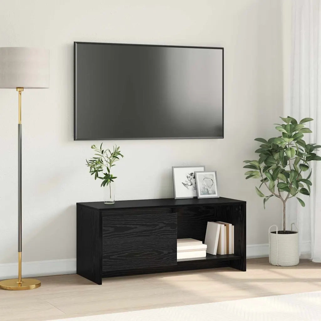 vidaXL Supporto TV Rovere nero 90 x 35 x 40 cm Legno multistrato