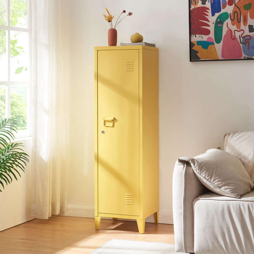 Armadio da Ufficio Kurikka Acciaio Giallo [en.casa]